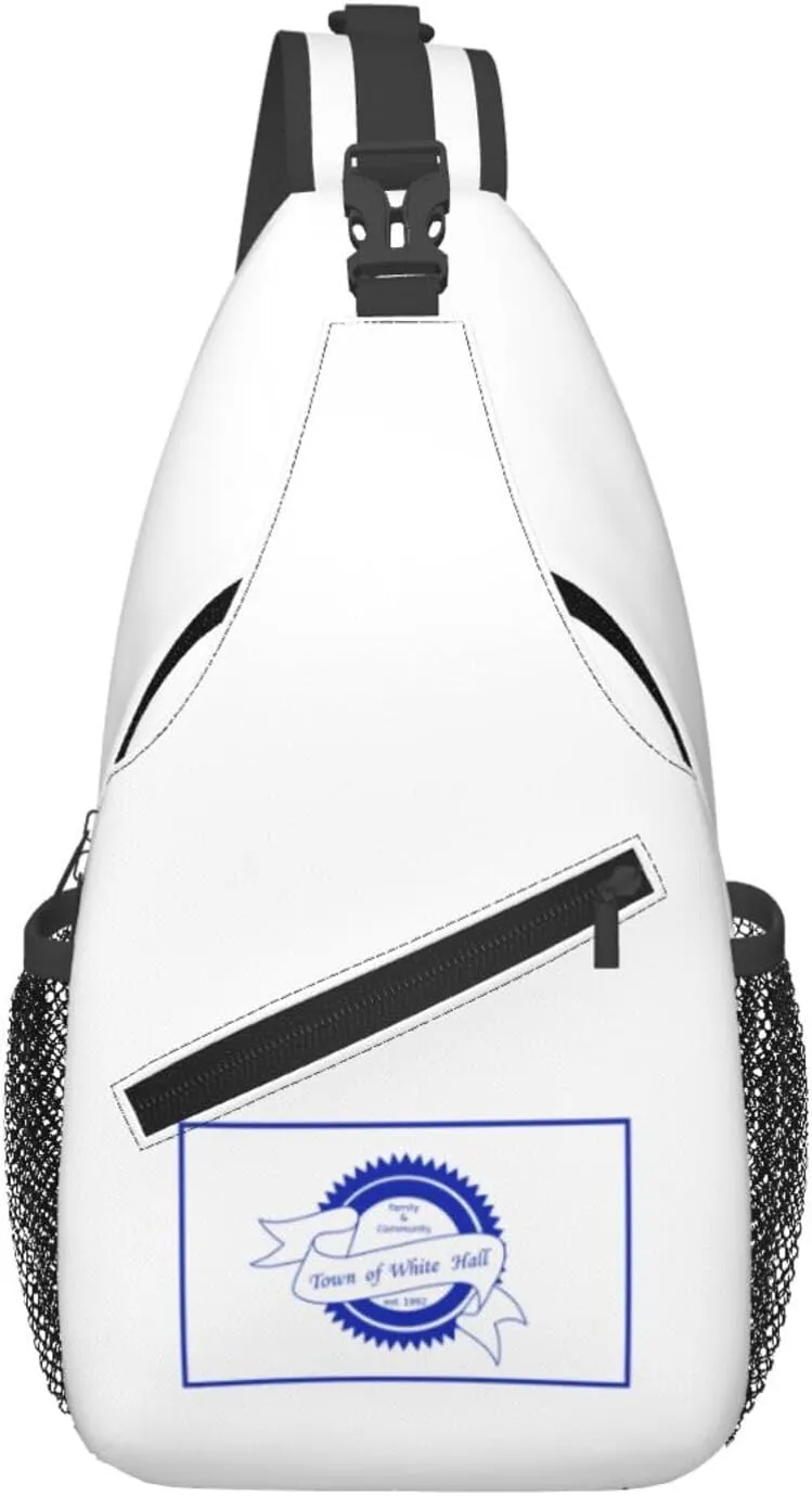 Flag Of White Hall, West Virginia (2018-2020) Crossbody Bags For Women Men Chest Backpack Gym Shoulder Bag Travel Outdoor Sports Casual Crossbody Bags