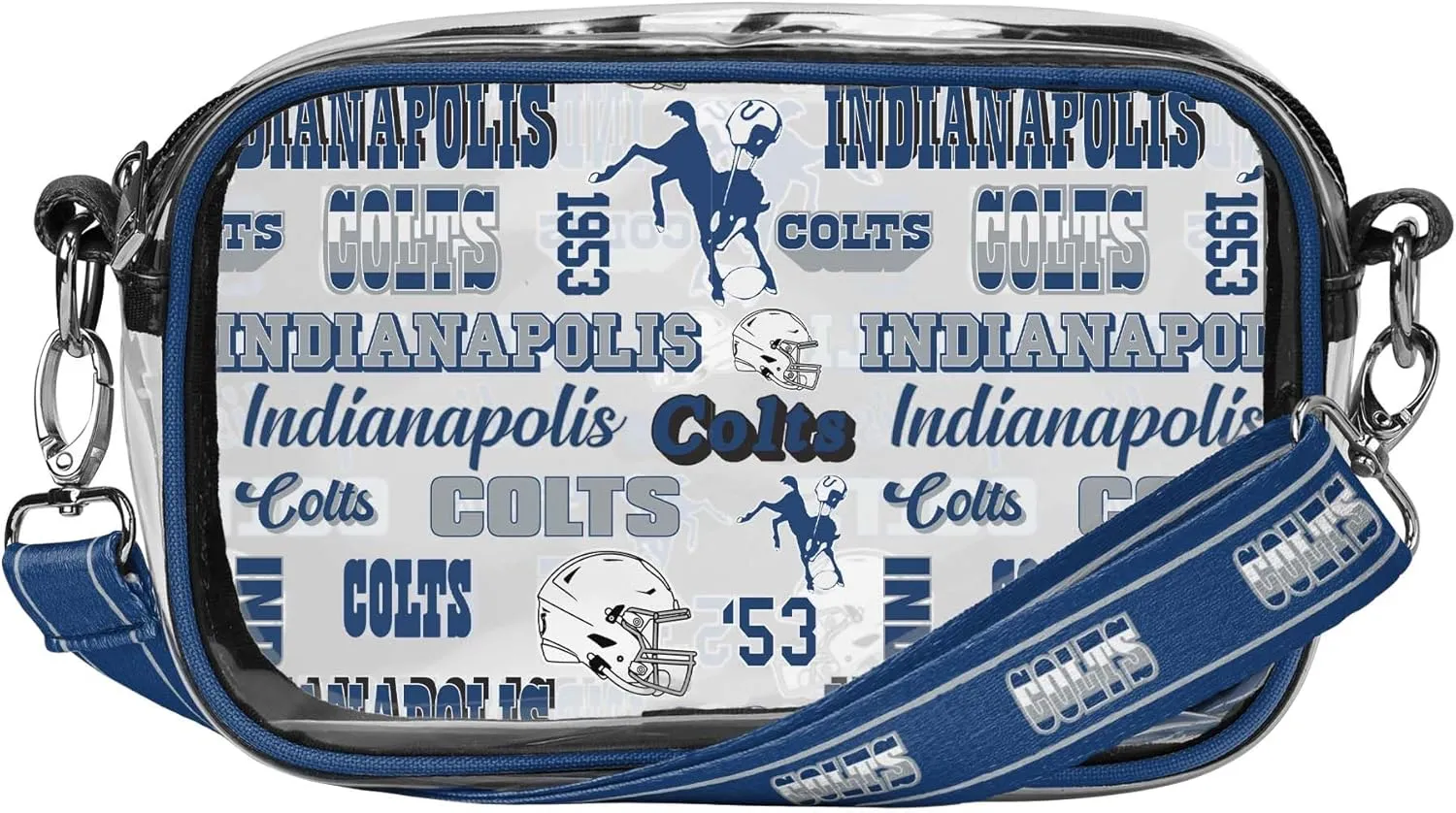 FOCO NFL Logo Retro Print Clear Crossbody Bag, Team Color