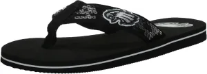 FOCO Womens NFL Team Logo Sequin Strap Sandals Flip Flops