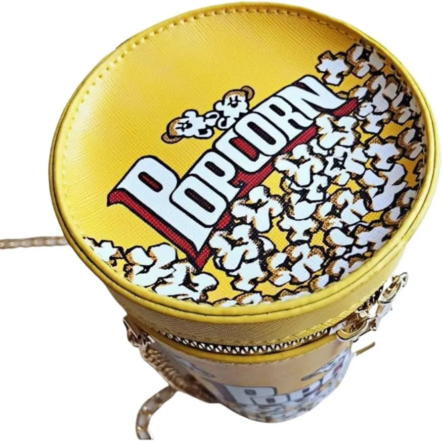 Food shaped women's popcorn handbag, novel crossbody bag, novel handbag, novel wallet, popcorn handbag women's PU crossbody bag, popcorn handbag, popcorn shoulder bag, women's popcorn bag