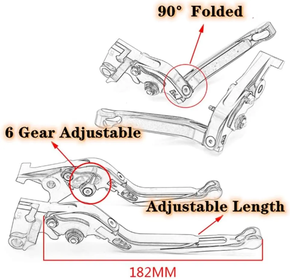 for CFMOTO Ibex 450 Ibex 800/ E/T/S Retractable Foldable Brake Lever Clutch Lever, CNC Aluminum Alloy Made (Black)