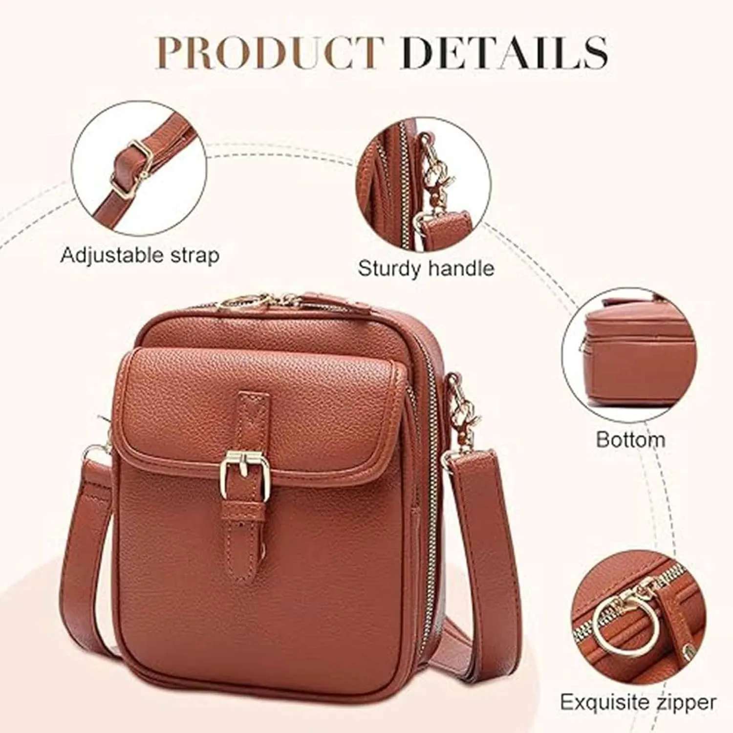Forcipower07 Crossbody Bag, Forcipower07 Purse, Vintage Leather Anti Theft Shoulder Bag with 10 Card Slots