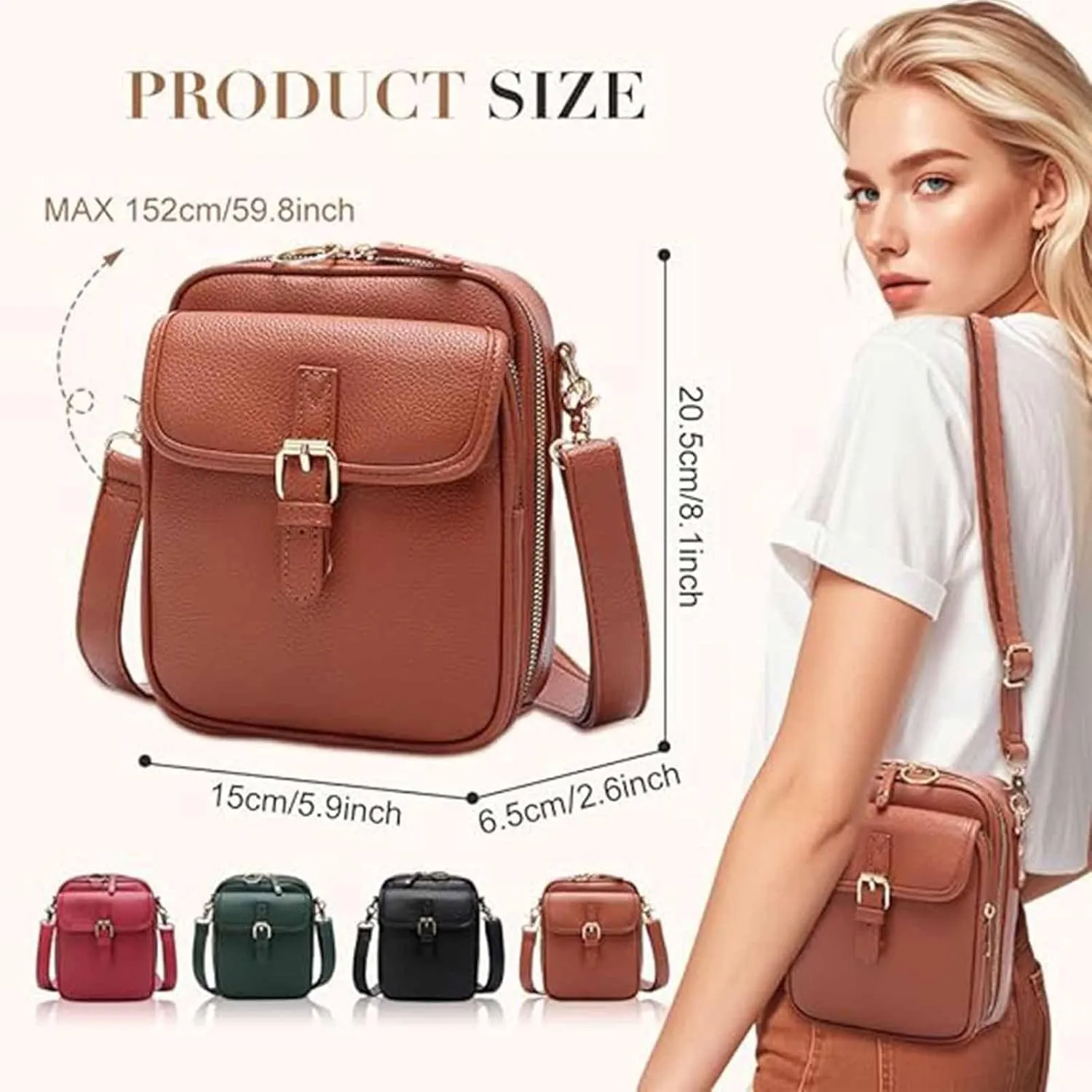 Forcipower07 Crossbody Bag, Forcipower07 Purse, Vintage Leather Anti Theft Shoulder Bag with 10 Card Slots