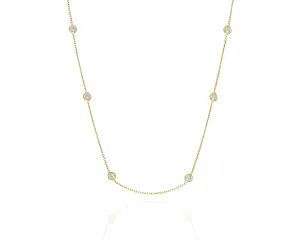 Forever Diamond Necklace - Endless Love Necklace, Minimalist and Timeless 18K Gold plated Sterling Silver Diamond Zirconia Necklace - Statement piece or Stack Necklace. (Gold)