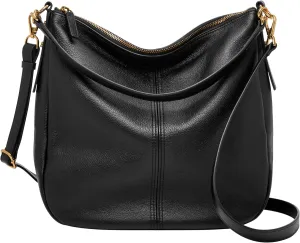 Fossil Women's Jolie Leather Hobo Purse Handbag, Black (Model: ZB1434001)