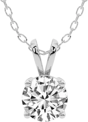 FRIENDLY DIAMONDS Lab Grown Diamond Solitaire Pendant Necklace For Women | 0.5-6 Carat IGI Certified FG-VS Quality Diamond | 14K Gold Pendant With Gold Chain | Quartze Split Bail Pendant