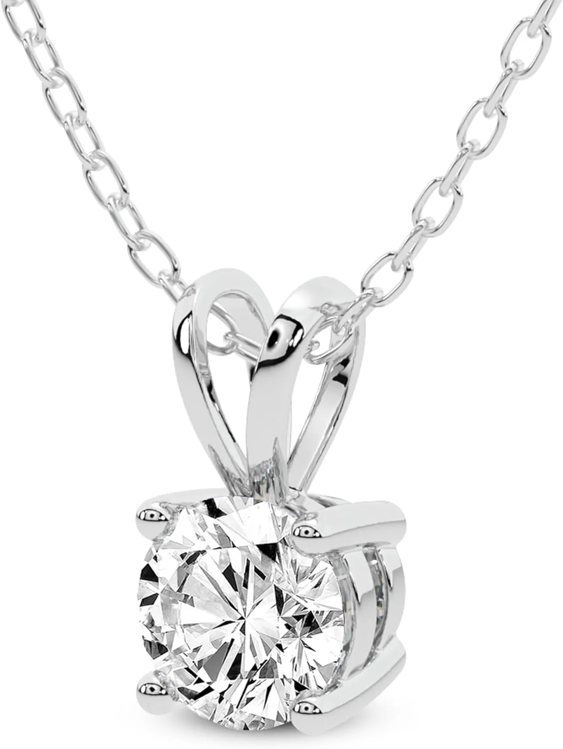 FRIENDLY DIAMONDS Lab Grown Diamond Solitaire Pendant Necklace For Women | 0.5-6 Carat IGI Certified FG-VS Quality Diamond | 14K Gold Pendant With Gold Chain | Quartze Split Bail Pendant