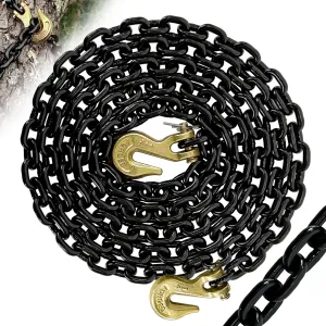 G80 Tow Chain,14FT 1/4" Trailer Safety Chains with Clevis Grab Hooks,3300 Lbs Working Load Heavy Duty Chain for Towing,Logging Tie Down Binding