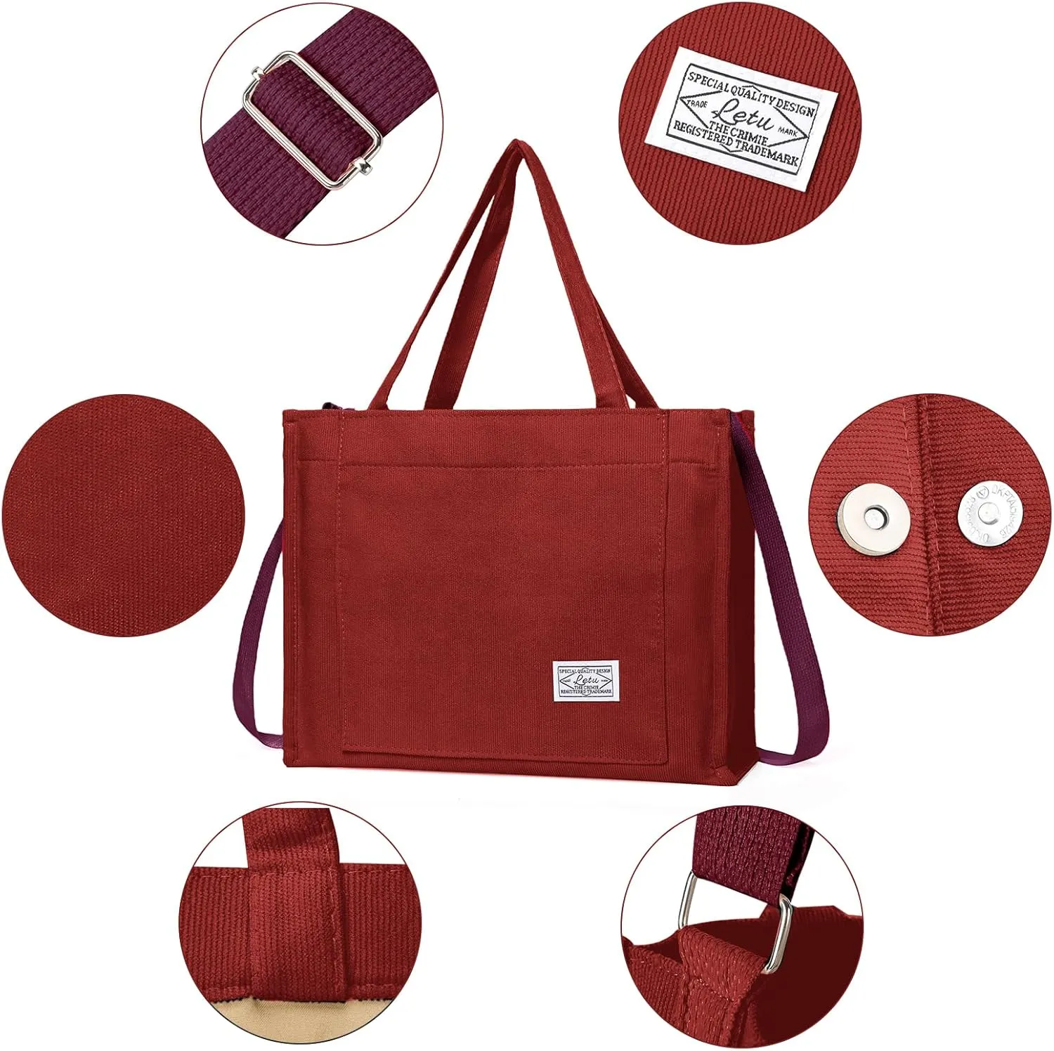 GAEKEAO Corduroy Tote Bag for Women Hobo Crossbody Bag Purse Shoulder Handbags Satchel Bag