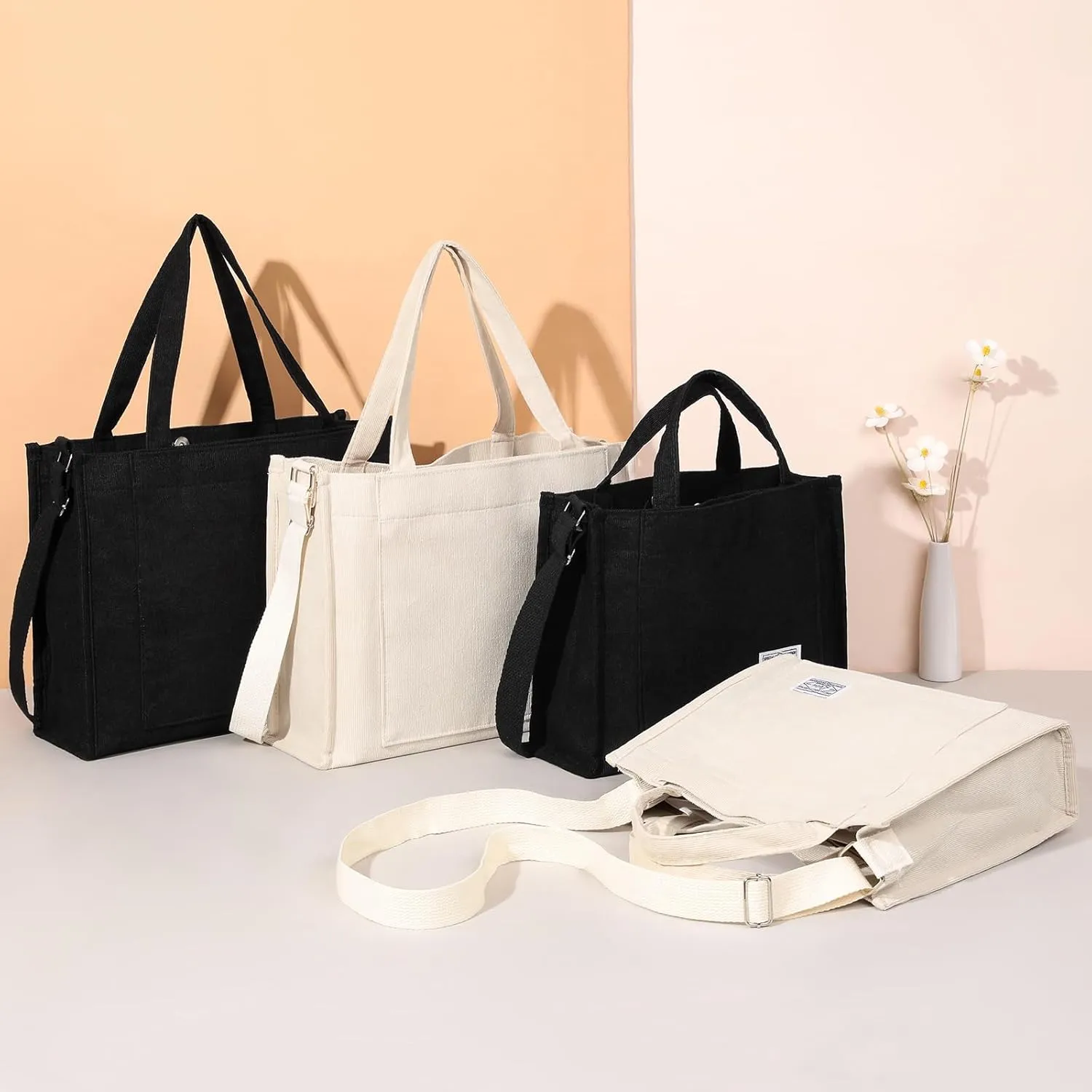 GAEKEAO Corduroy Tote Bag for Women Hobo Crossbody Bag Purse Shoulder Handbags Satchel Bag