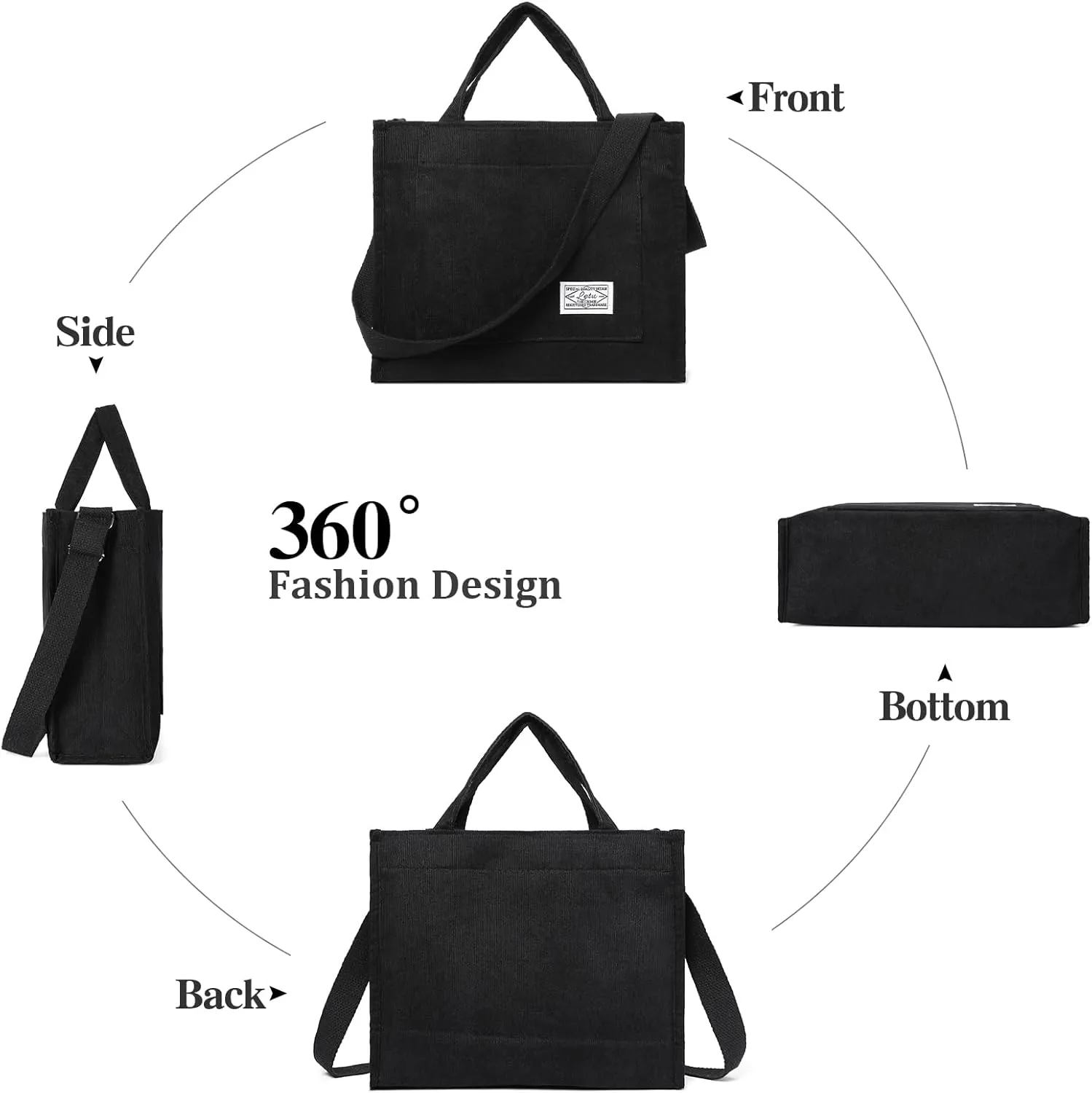 GAEKEAO Corduroy Tote Bag for Women Hobo Crossbody Bag Purse Shoulder Handbags Satchel Bag