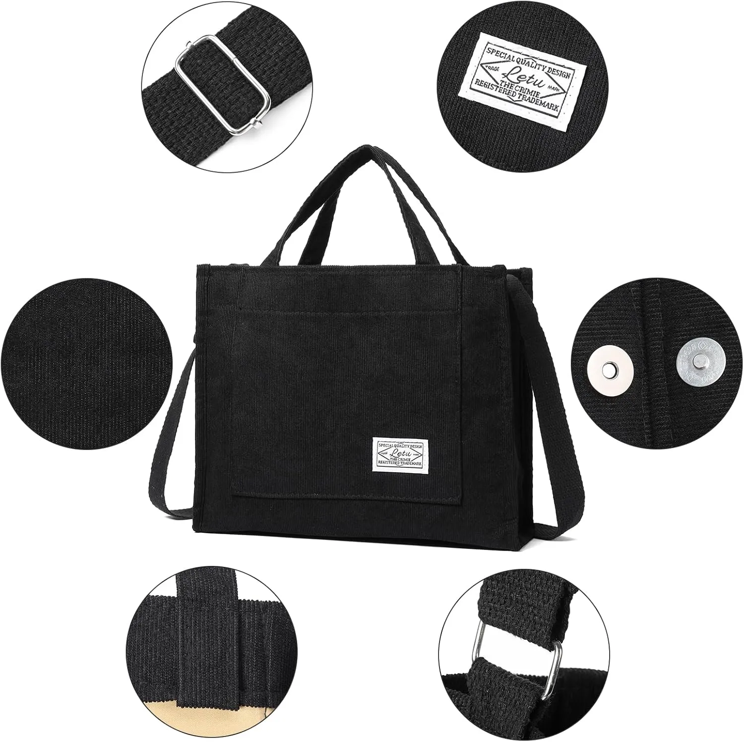 GAEKEAO Corduroy Tote Bag for Women Hobo Crossbody Bag Purse Shoulder Handbags Satchel Bag