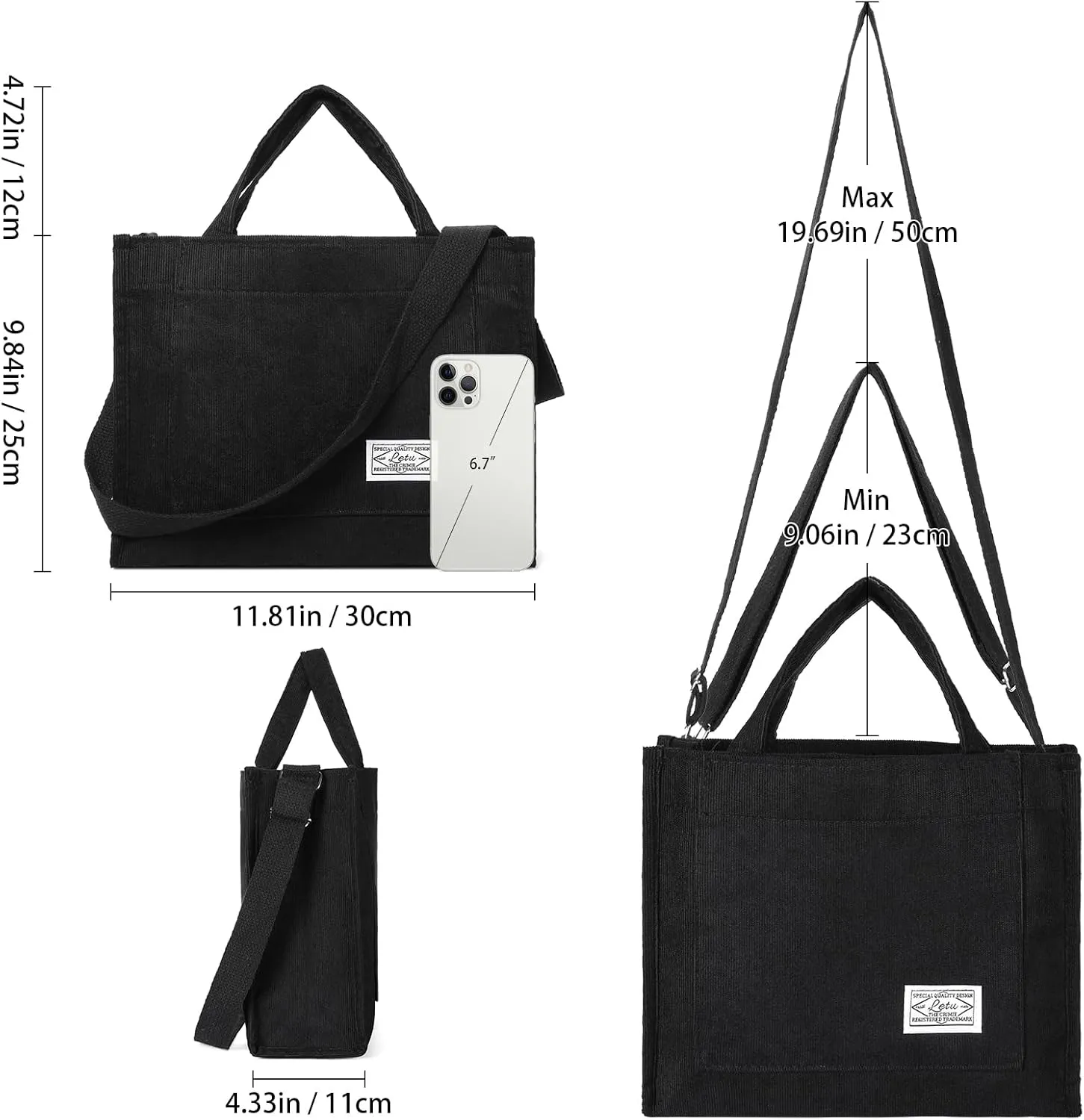 GAEKEAO Corduroy Tote Bag for Women Hobo Crossbody Bag Purse Shoulder Handbags Satchel Bag