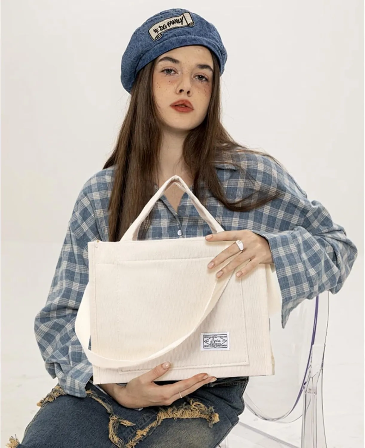 GAEKEAO Corduroy Tote Bag for Women Hobo Crossbody Bag Purse Shoulder Handbags Satchel Bag