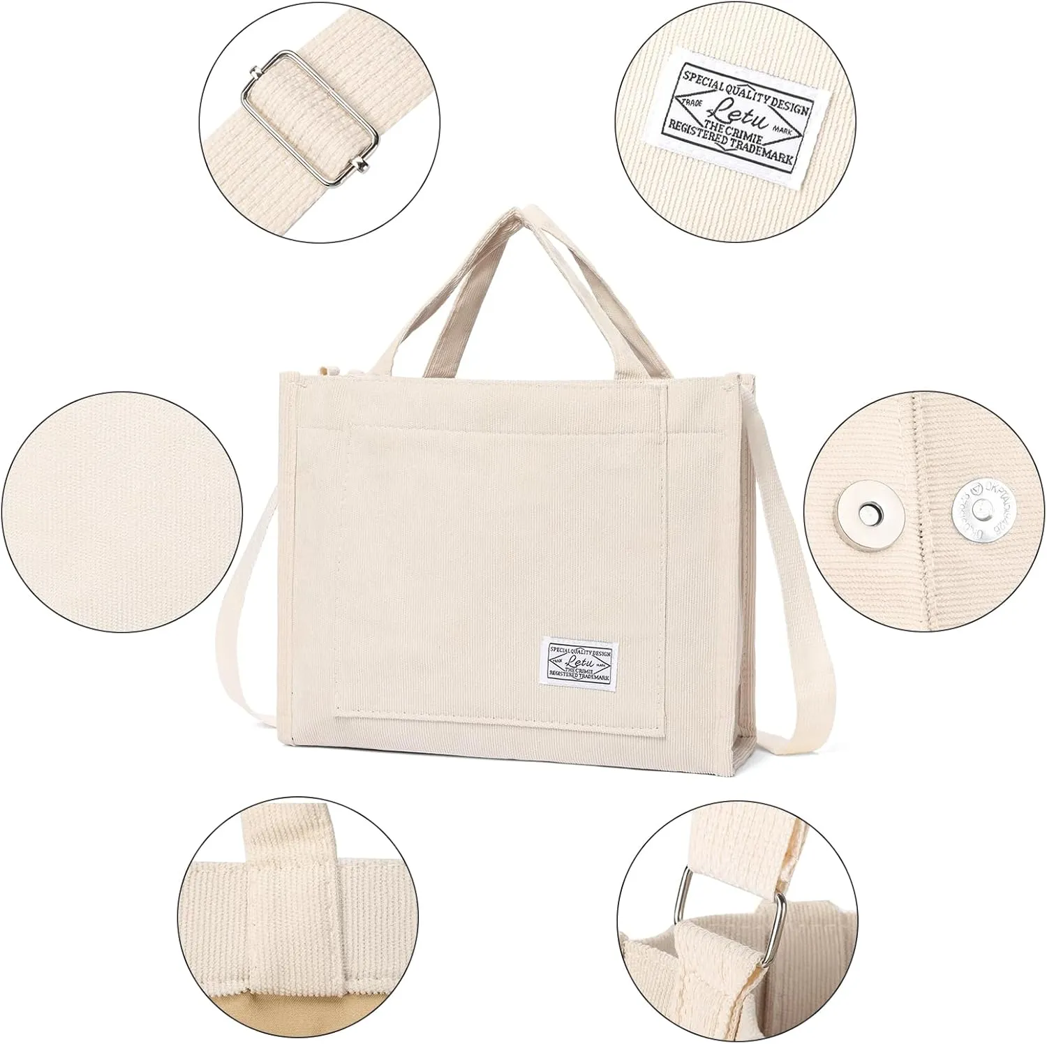 GAEKEAO Corduroy Tote Bag for Women Hobo Crossbody Bag Purse Shoulder Handbags Satchel Bag