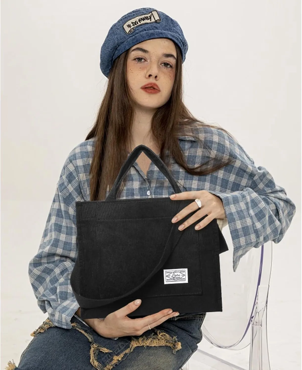 GAEKEAO Corduroy Tote Bag for Women Hobo Crossbody Bag Purse Shoulder Handbags Satchel Bag
