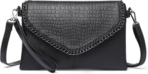 GAEKEAO Crossbody Bags for Women Small Genuine Leather Shoulder Handbag Clutch Purses Cross Body Bag with Wristlet