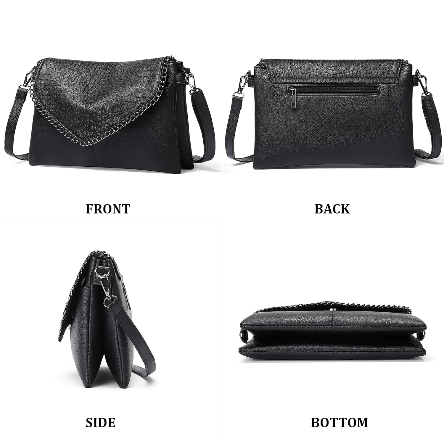 GAEKEAO Crossbody Bags for Women Small Genuine Leather Shoulder Handbag Clutch Purses Cross Body Bag with Wristlet
