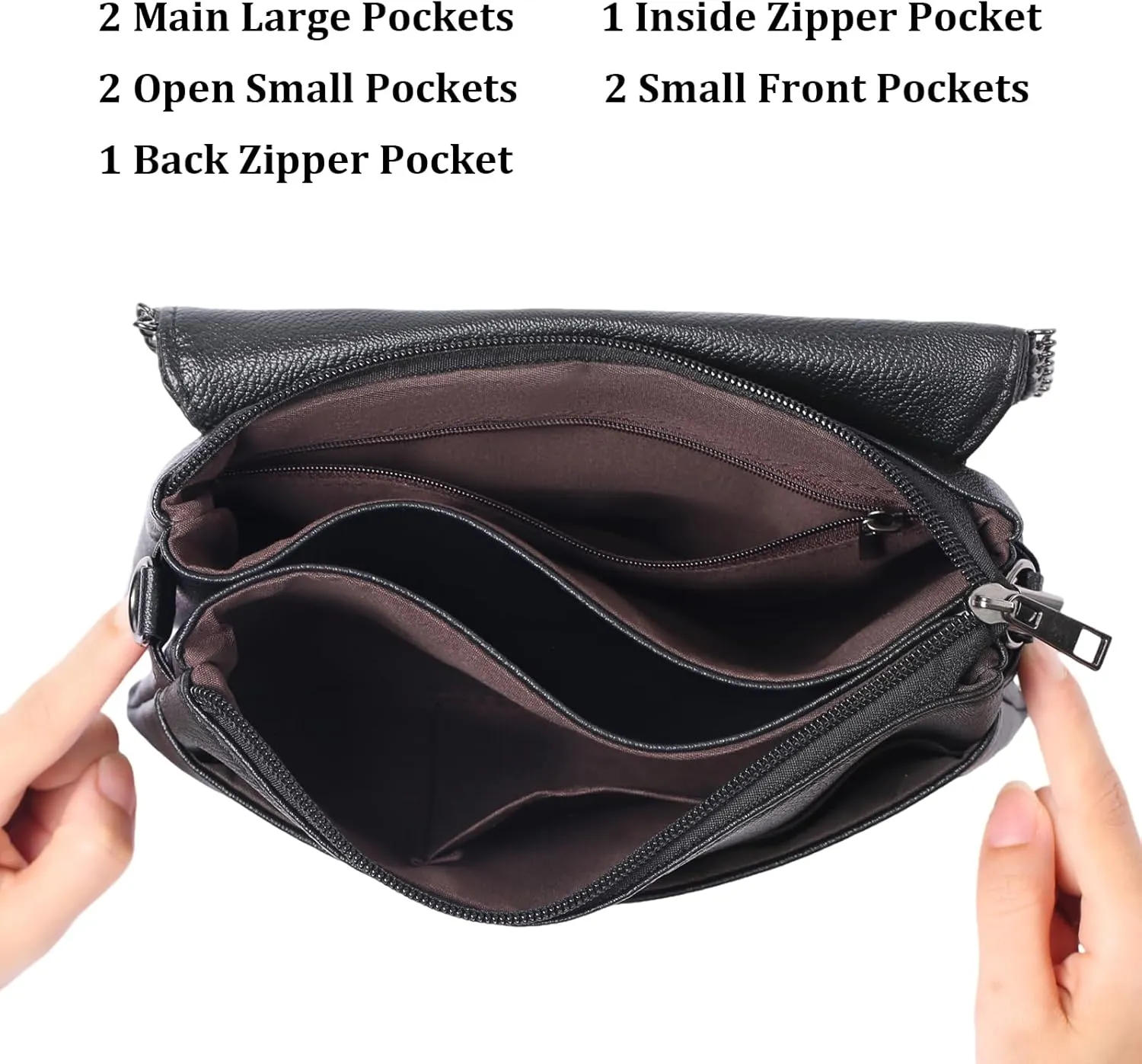 GAEKEAO Crossbody Bags for Women Small Genuine Leather Shoulder Handbag Clutch Purses Cross Body Bag with Wristlet