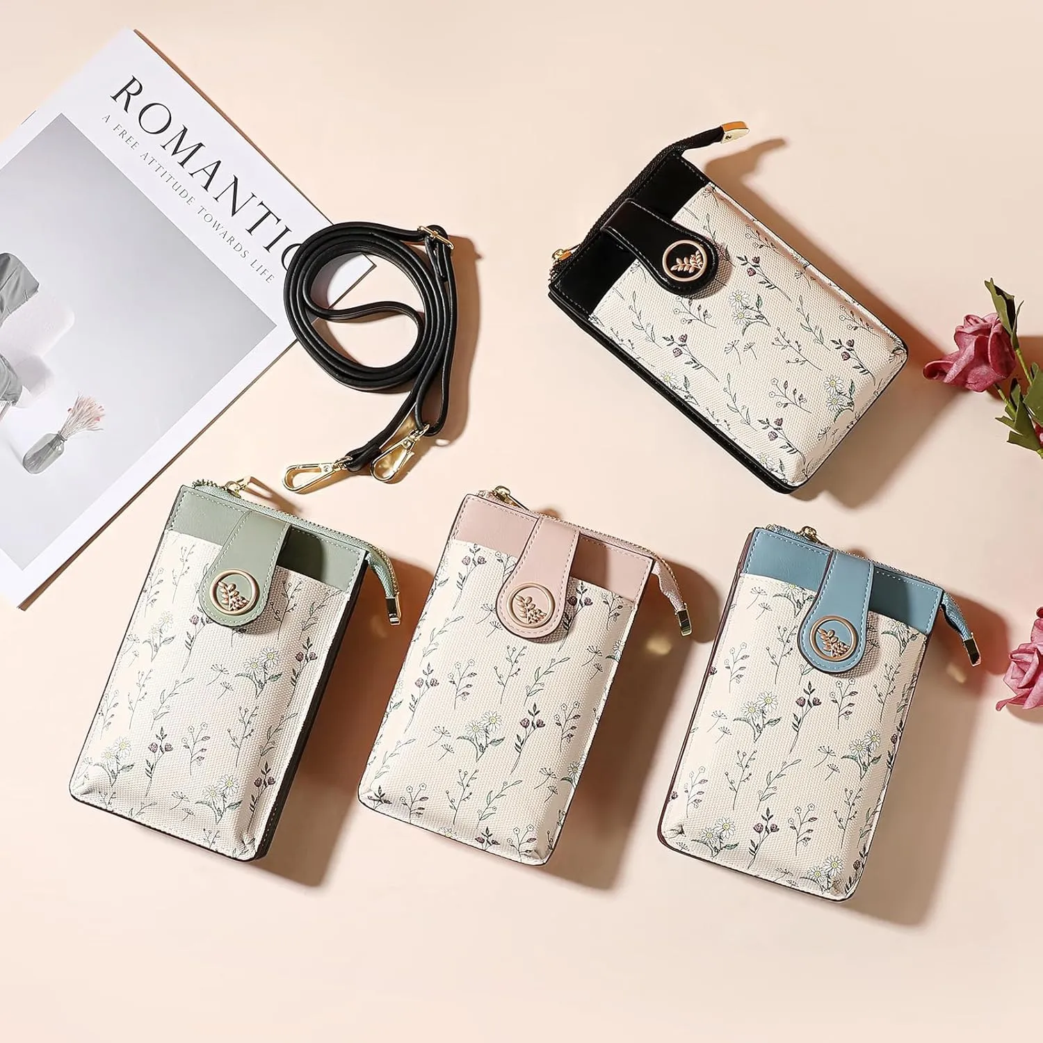 GAEKEAO Small Crossbody Bags for Women Leather Cell Phone Purse Bag Wallet with RFID Blocking Credit Card Slots