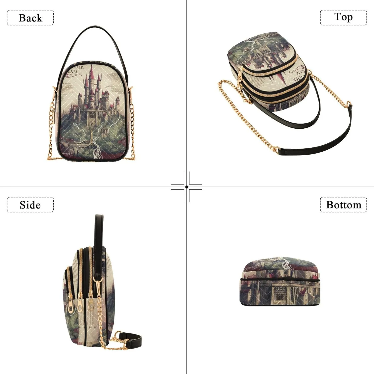 GAIGEO Fantasy World Flower Sea Crossbody Bag with Strap, Lady Crossbody Bag, Crossbody Bag Purse for Women