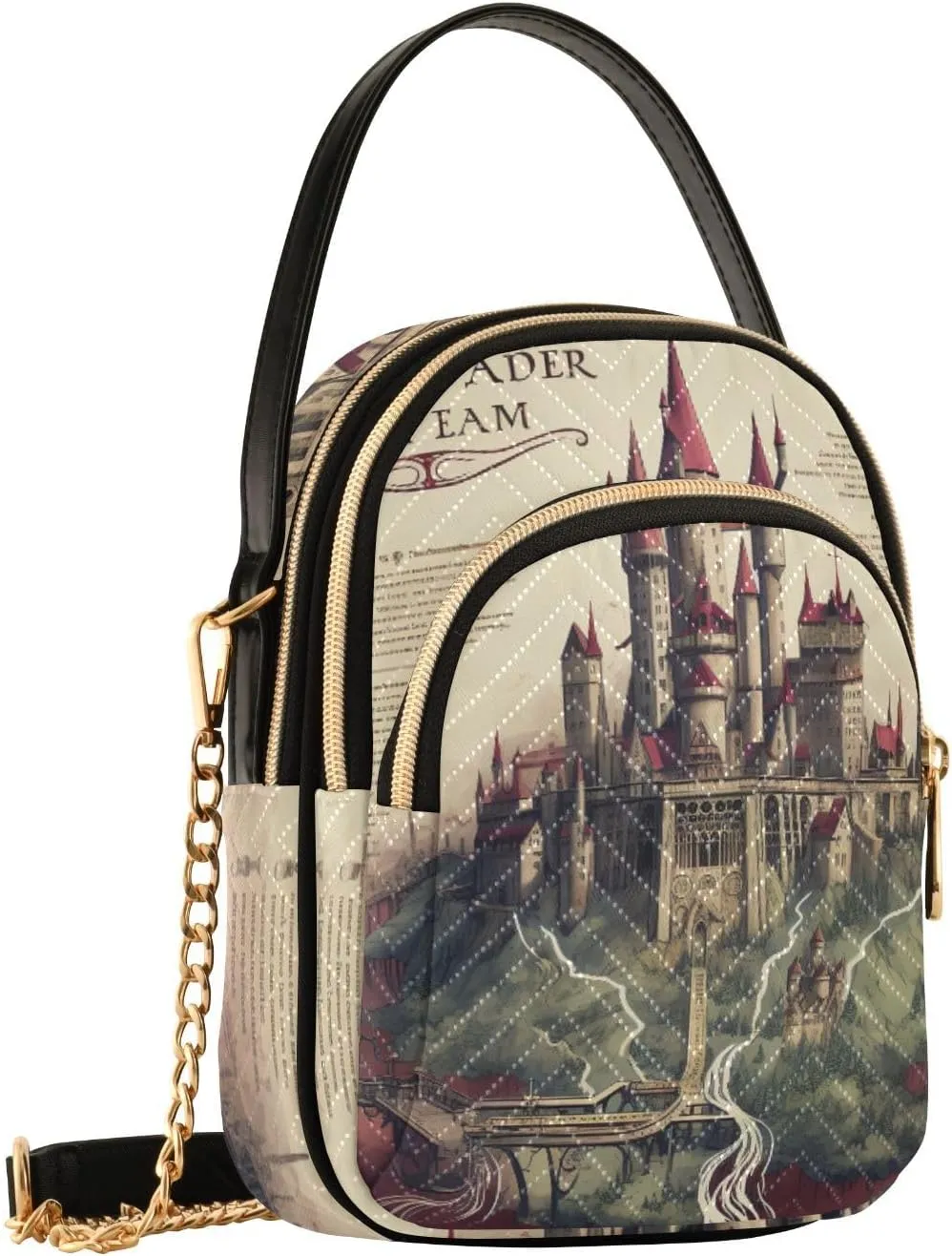 GAIGEO Fantasy World Flower Sea Crossbody Bag with Strap, Lady Crossbody Bag, Crossbody Bag Purse for Women