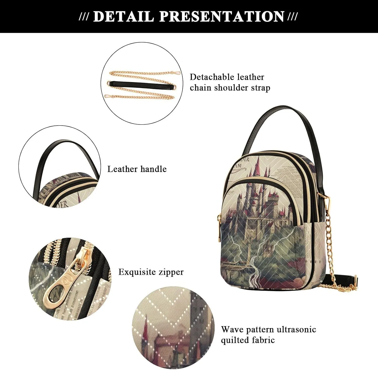 GAIGEO Fantasy World Flower Sea Crossbody Bag with Strap, Lady Crossbody Bag, Crossbody Bag Purse for Women