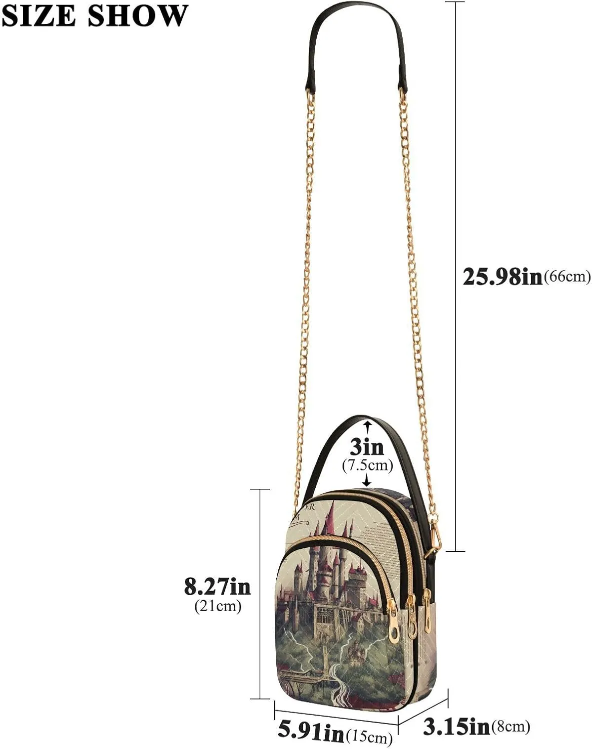 GAIGEO Fantasy World Flower Sea Crossbody Bag with Strap, Lady Crossbody Bag, Crossbody Bag Purse for Women
