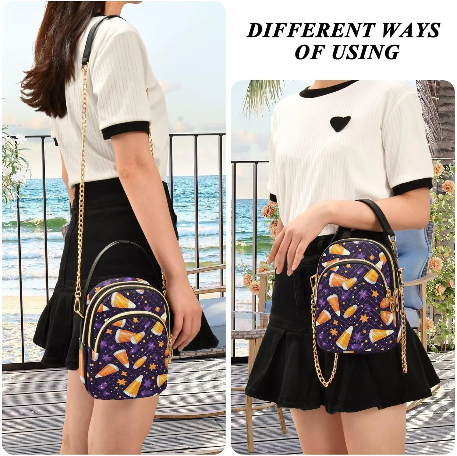 GAIGEO Flowers on a Light Green Crossbody Purse with Long Strap, Shoulder Handbag, Crossbody Bag for Woman