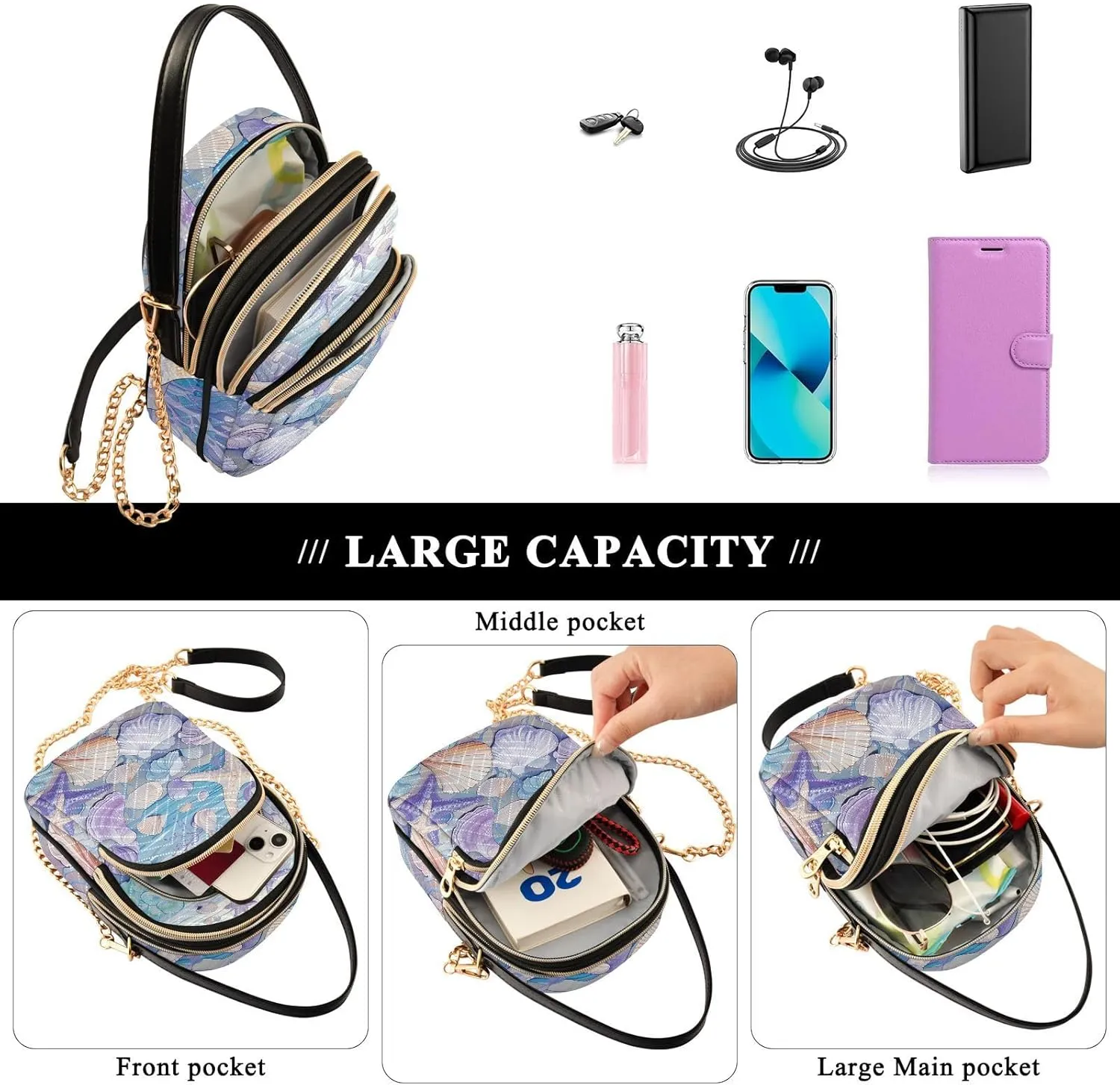 GAIGEO Food Woman Crossbody Bag, Fashion Crossbody Bag Casual Crossbody Purse