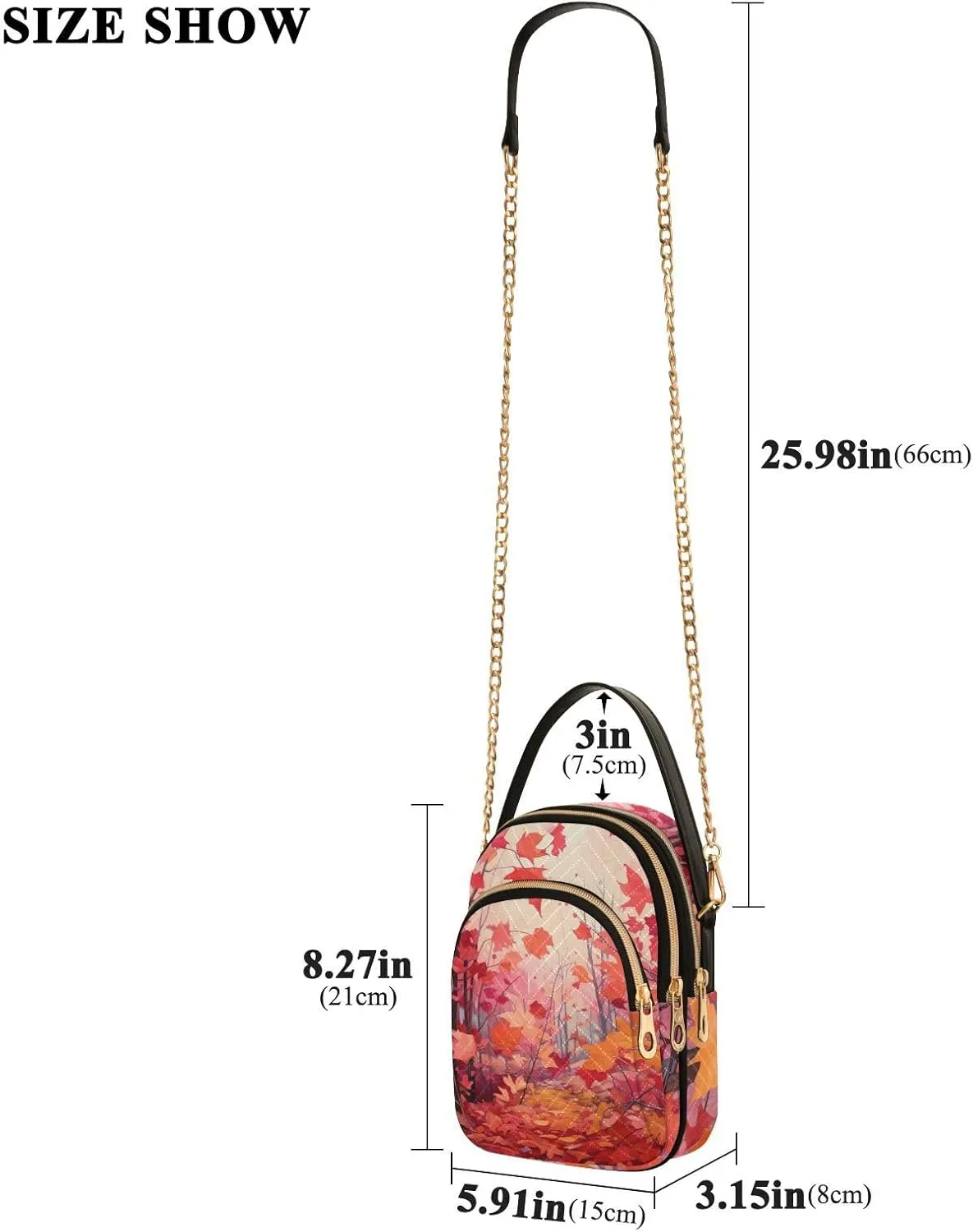 GAIGEO Orange Fall Leaves Handbag with Shoulder Strap, Women's Crossbody, Ladies Crossbody Bag