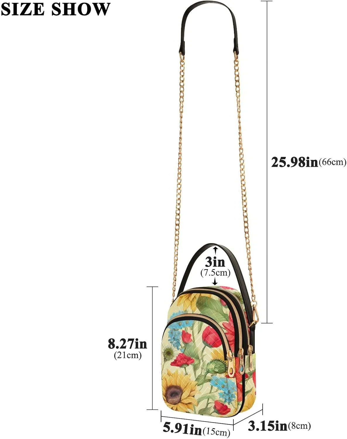 GAIGEO Watercolor Cactus and Plants Women Crossbody Bag, Casual Crossbody Purse, Small Shoulder Bag for Women