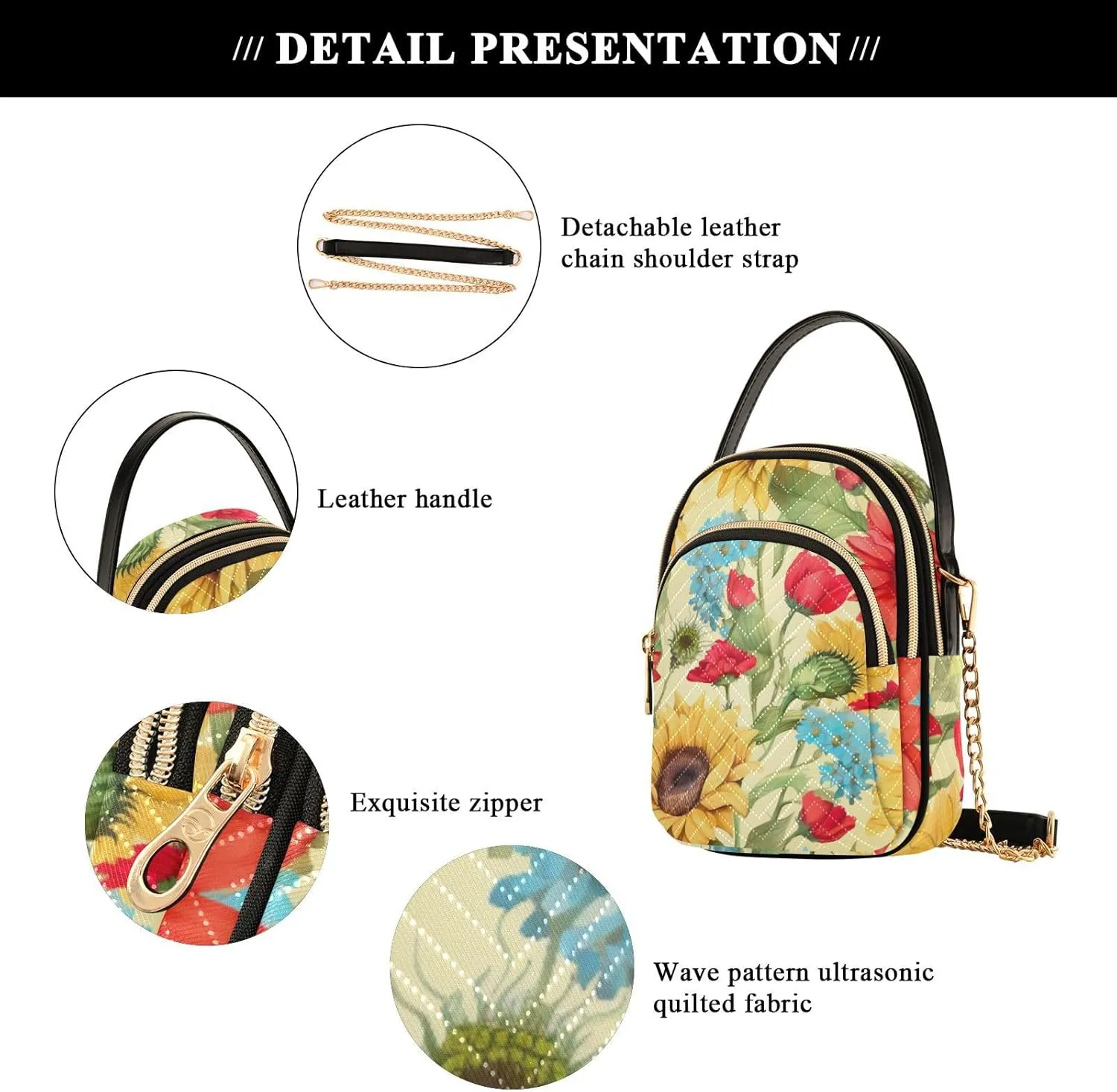 GAIGEO Watercolor Cactus and Plants Women Crossbody Bag, Casual Crossbody Purse, Small Shoulder Bag for Women