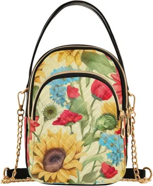 GAIGEO Watercolor Cactus and Plants Women Crossbody Bag, Casual Crossbody Purse, Small Shoulder Bag for Women