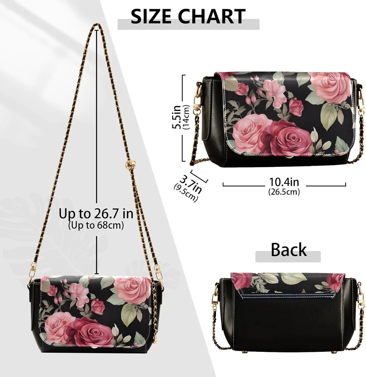 GAIGEO Watercolor Lavender Flowers Womens Leather Crossbody, Leather Gifts for Women, Faux Leather Crossbody Bag