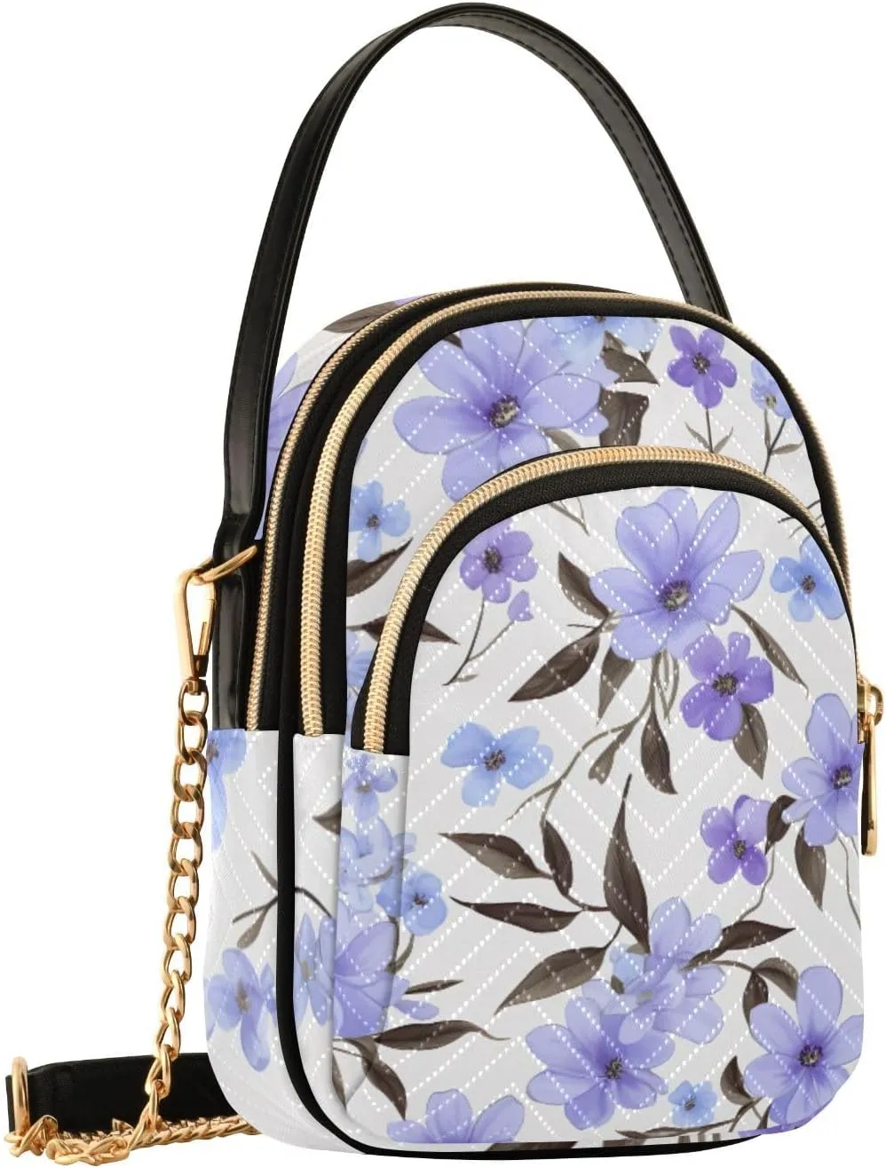 GAIGEO Watercolor Pink and White Flower Shoulder Purse Crossbody, Woman Crossbody Bag, Small Handbags Crossbody for Women