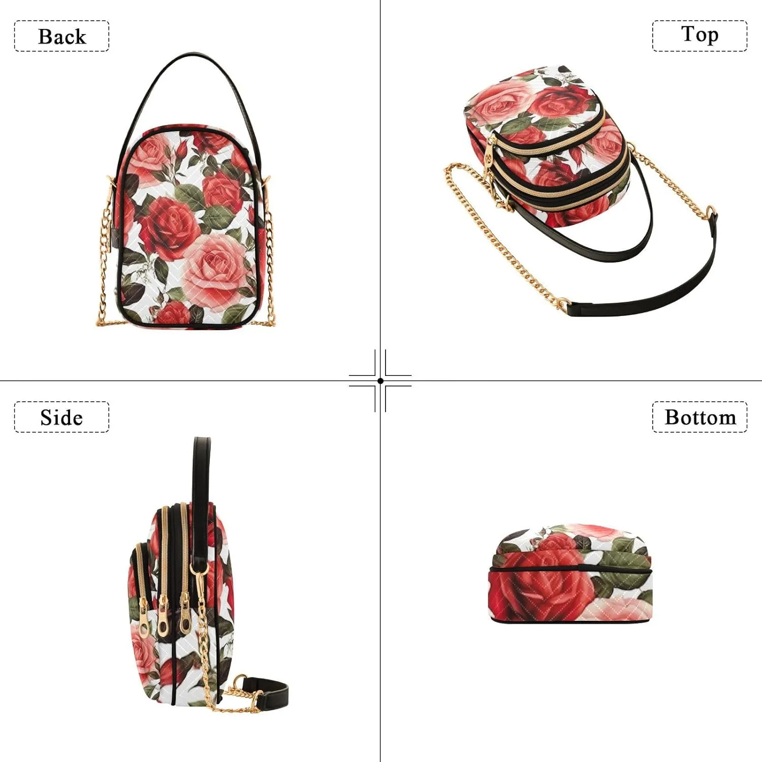 GAIGEO Watercolor Pink and White Flower Shoulder Purse Crossbody, Woman Crossbody Bag, Small Handbags Crossbody for Women