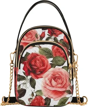 GAIGEO Watercolor Pink and White Flower Shoulder Purse Crossbody, Woman Crossbody Bag, Small Handbags Crossbody for Women