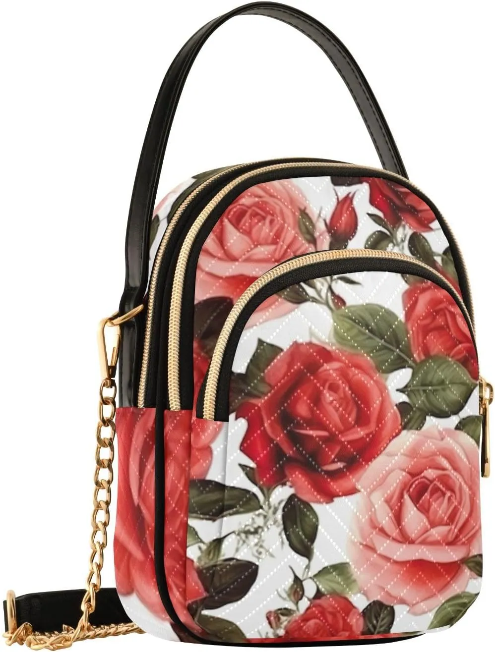 GAIGEO Watercolor Pink and White Flower Shoulder Purse Crossbody, Woman Crossbody Bag, Small Handbags Crossbody for Women