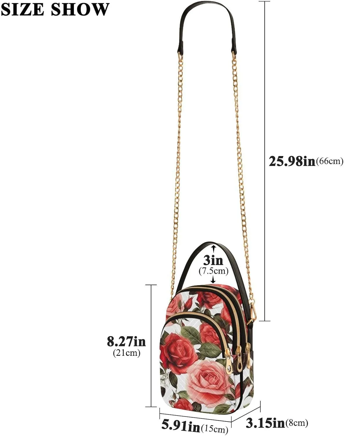 GAIGEO Watercolor Pink and White Flower Shoulder Purse Crossbody, Woman Crossbody Bag, Small Handbags Crossbody for Women