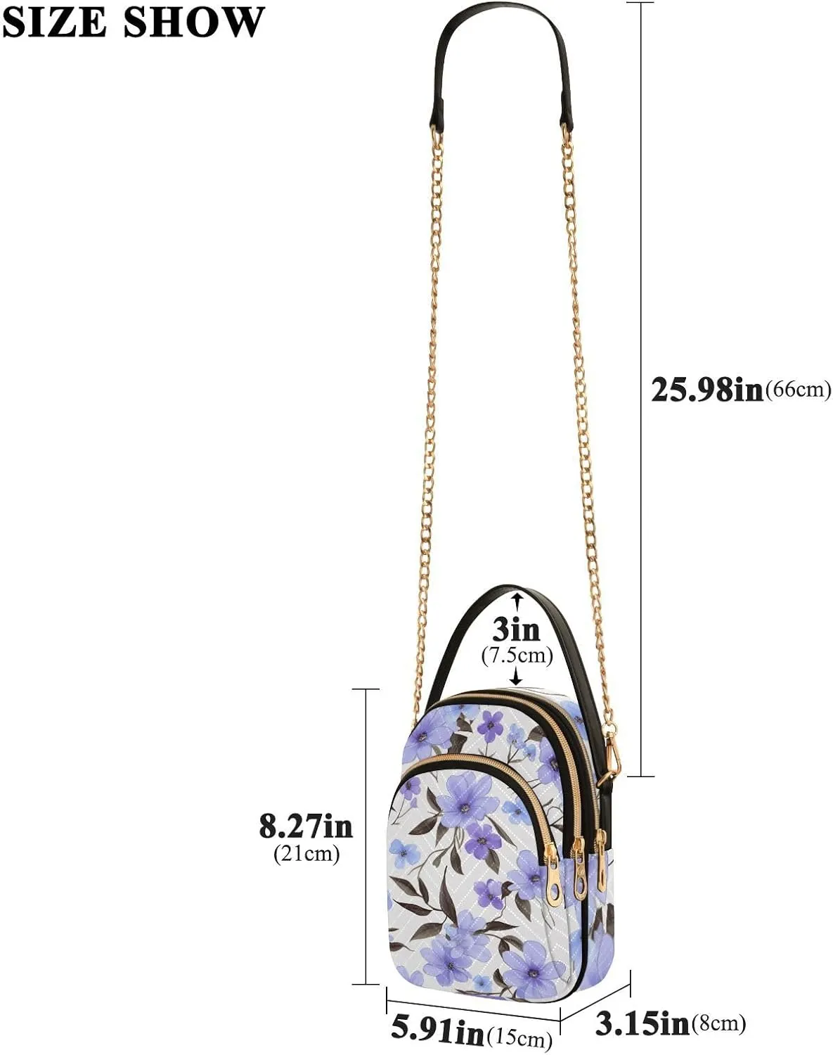 GAIGEO Watercolor Pink and White Flower Shoulder Purse Crossbody, Woman Crossbody Bag, Small Handbags Crossbody for Women