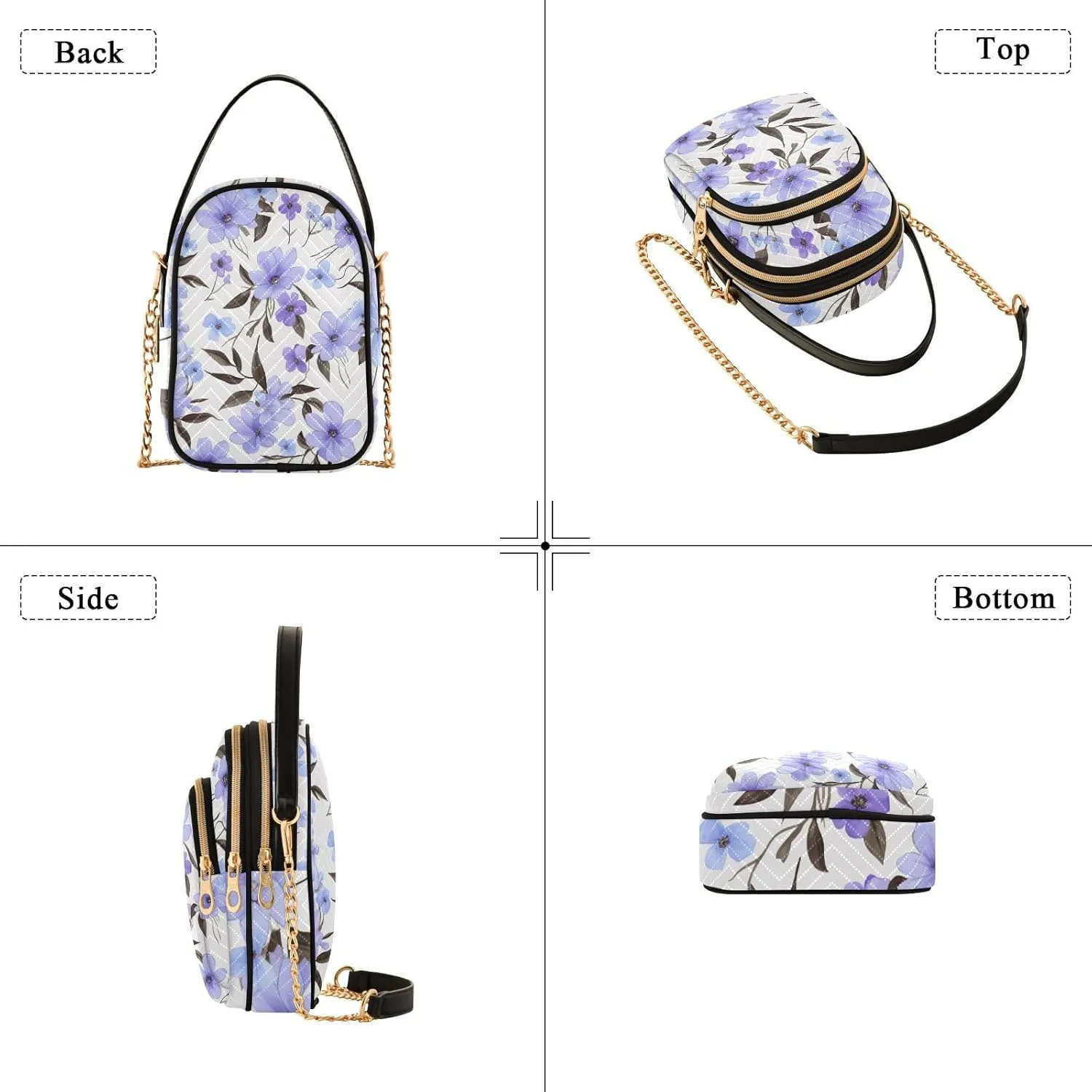 GAIGEO Watercolor Pink and White Flower Shoulder Purse Crossbody, Woman Crossbody Bag, Small Handbags Crossbody for Women