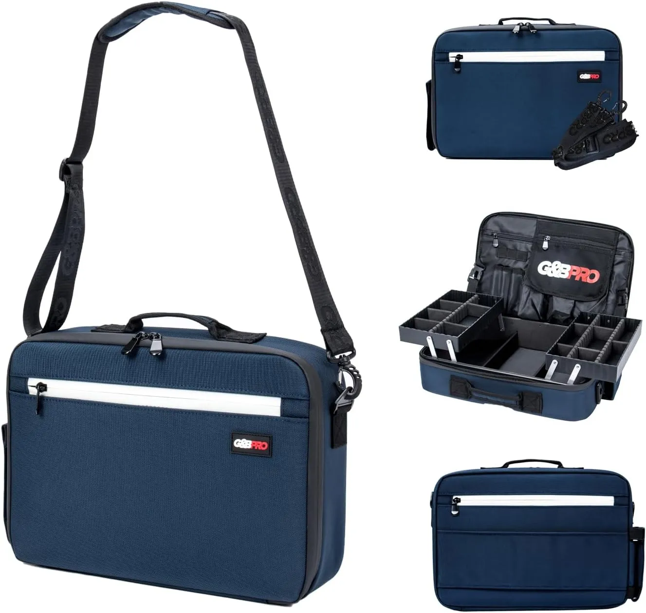 G&BPRO Crossbody Briefcase with Extending Tray System | All-in-one Mobile Workstation Travel Bag