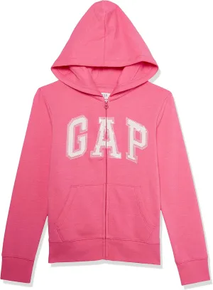 GAP Girls' Logo Hoodie Hooded Full Zip Sweatshirt