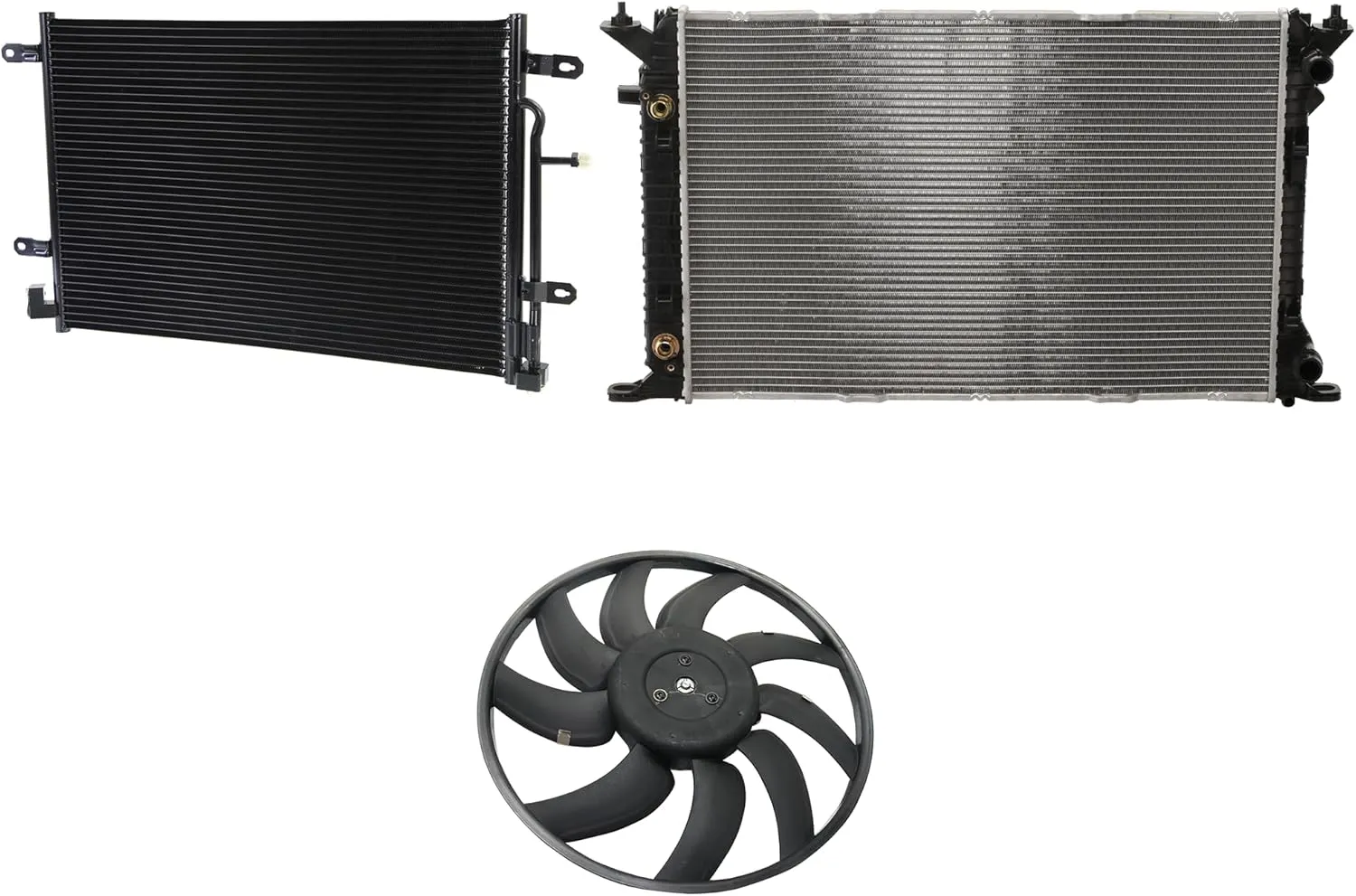 Garage-Pro A/C Condenser 3-Piece Kit Compatible For Audi A4 2009, Audi A4 Quattro 2009 Engine ID BWT