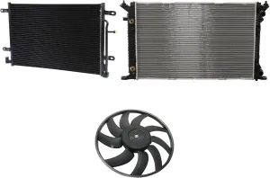 Garage-Pro A/C Condenser 3-Piece Kit Compatible For Audi A4 2009, Audi A4 Quattro 2009 Engine ID BWT