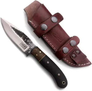 GCS handmade Tactical Knife Micarta Handle D2 Tool Hunting Knife Survival Knife with Right Hand Vertical Draw Buffalo-Hide leather sheath Full tang blade designed for Hunting & EDC GCS 307