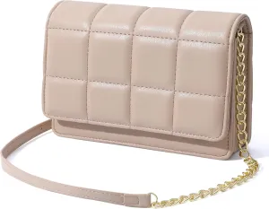 GEEAD Small Purses for Women Trendy Quilted Leather Mini Crossbody Wallet Chain Little Shoulder Phone Purse Evening Bag