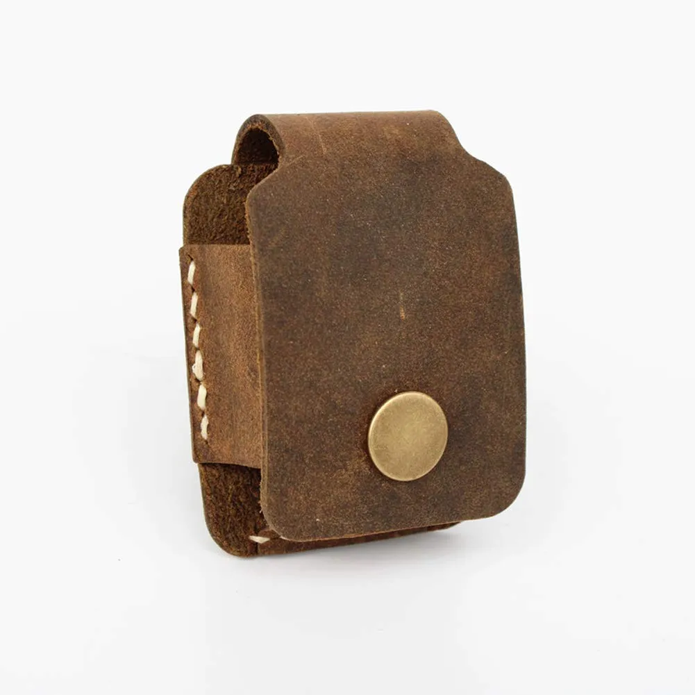 Genuine Leather Lighter Pouch Case Holder with Pocket Belt Loop