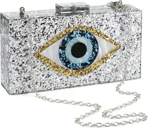 Gets Acrylic Clutch Purses for Women Evening Bag Eyes Multicolor Perspex Box Clutch Glitter Purse Handbags Crossbody Bag